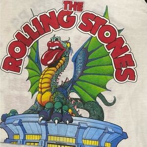 Vintage Rolling Stone concert T-shirt from 1981 Los Angeles.